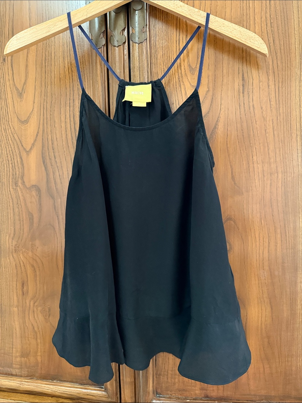 Maeve Black Satin Spaghetti-Strap Cami